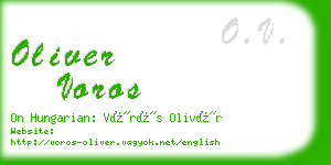 oliver voros business card